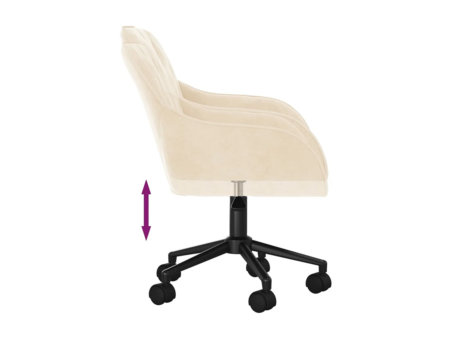 Chaises pivotantes à manger lot de 2 Crème Velours