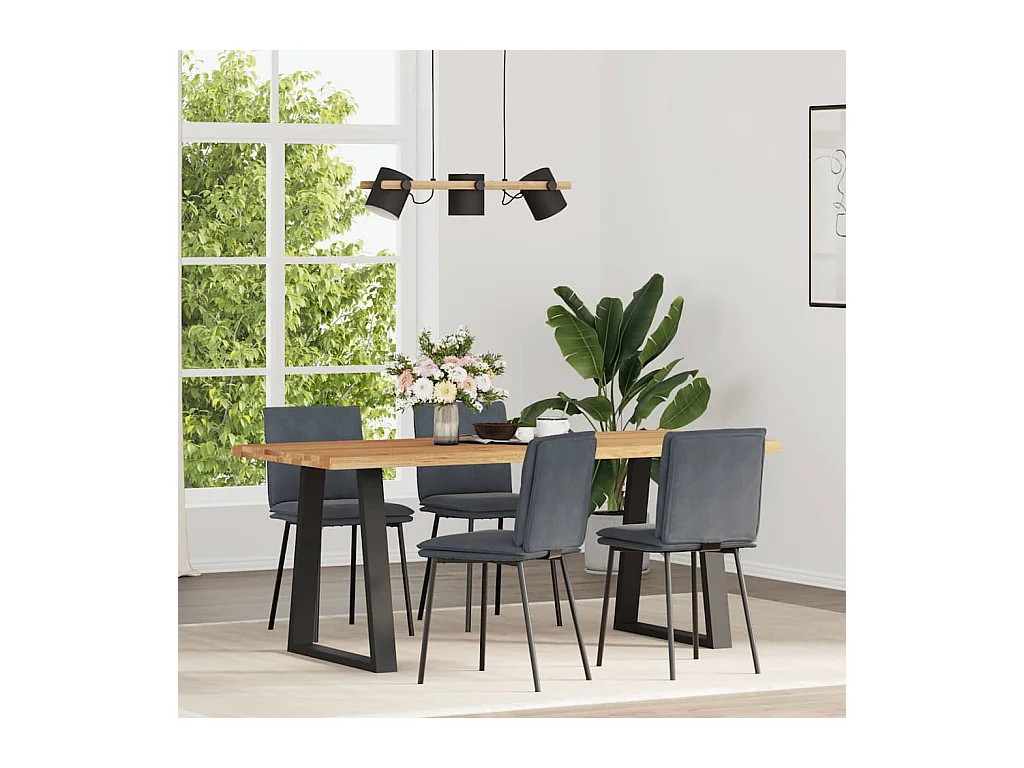 Eetkamerstoelen set van 4 Donkergrijs Fluweel