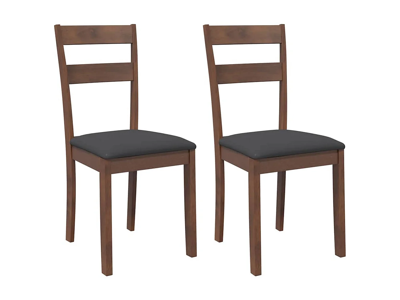 Chaises à manger coussins 2 pcs marron bois massif caoutchouc