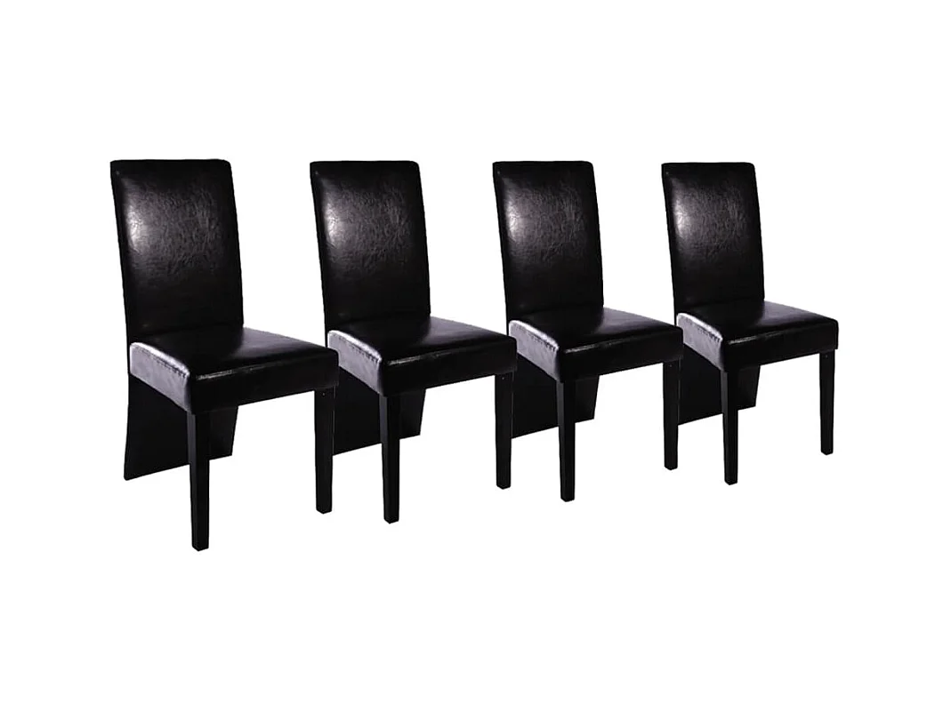 Eetkamerstoelen set van 4 zwart imitatieleer
