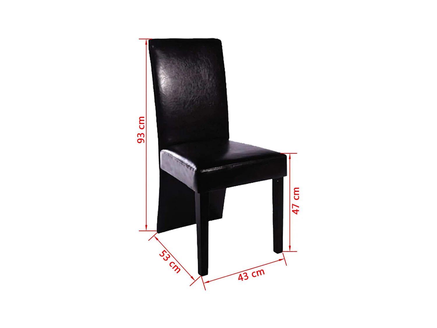 Eetkamerstoelen set van 4 zwart imitatieleer