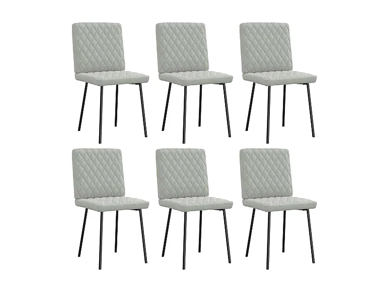 Chaises à manger lot de 6 gris clair velours