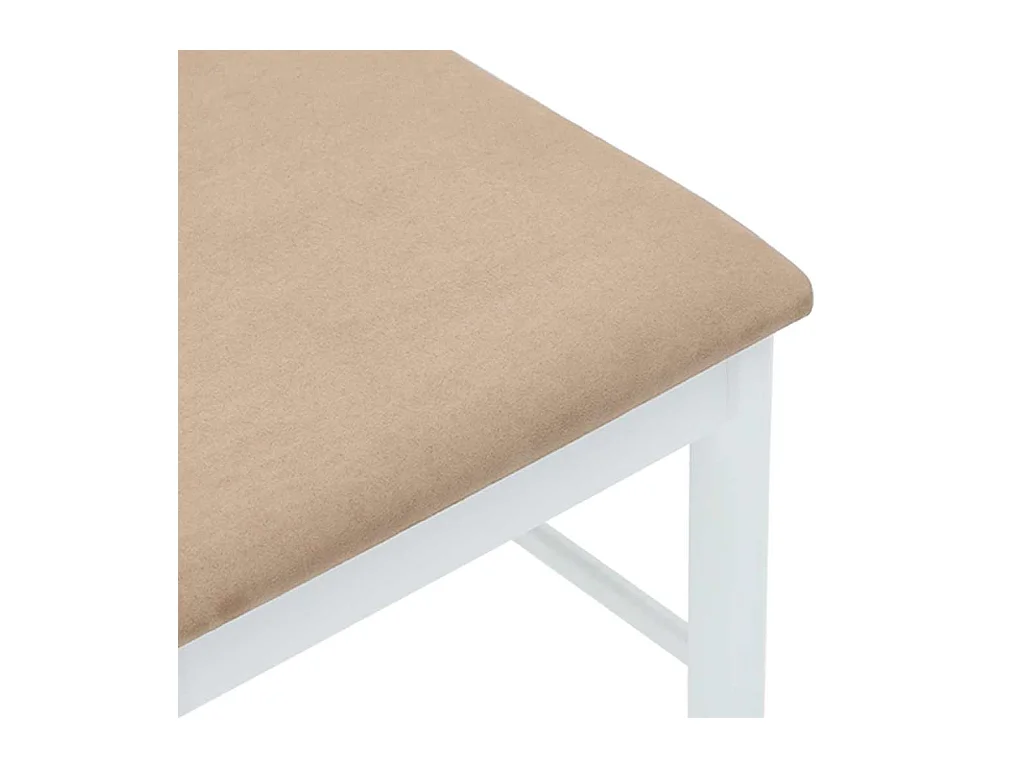 Cuscini per sedie da pranzo 2 pezzi in legno massello bianco e gomma