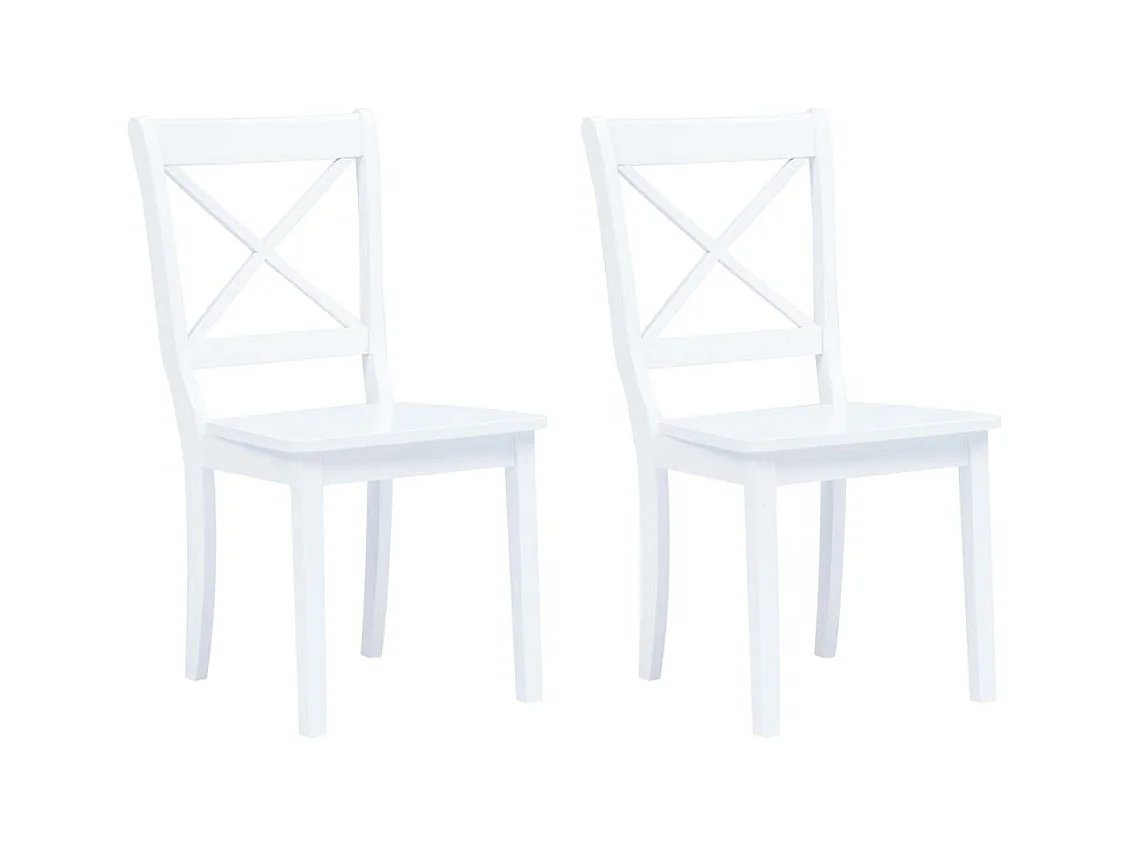 Chaises à manger lot de 2 blanc bois hévéa massif