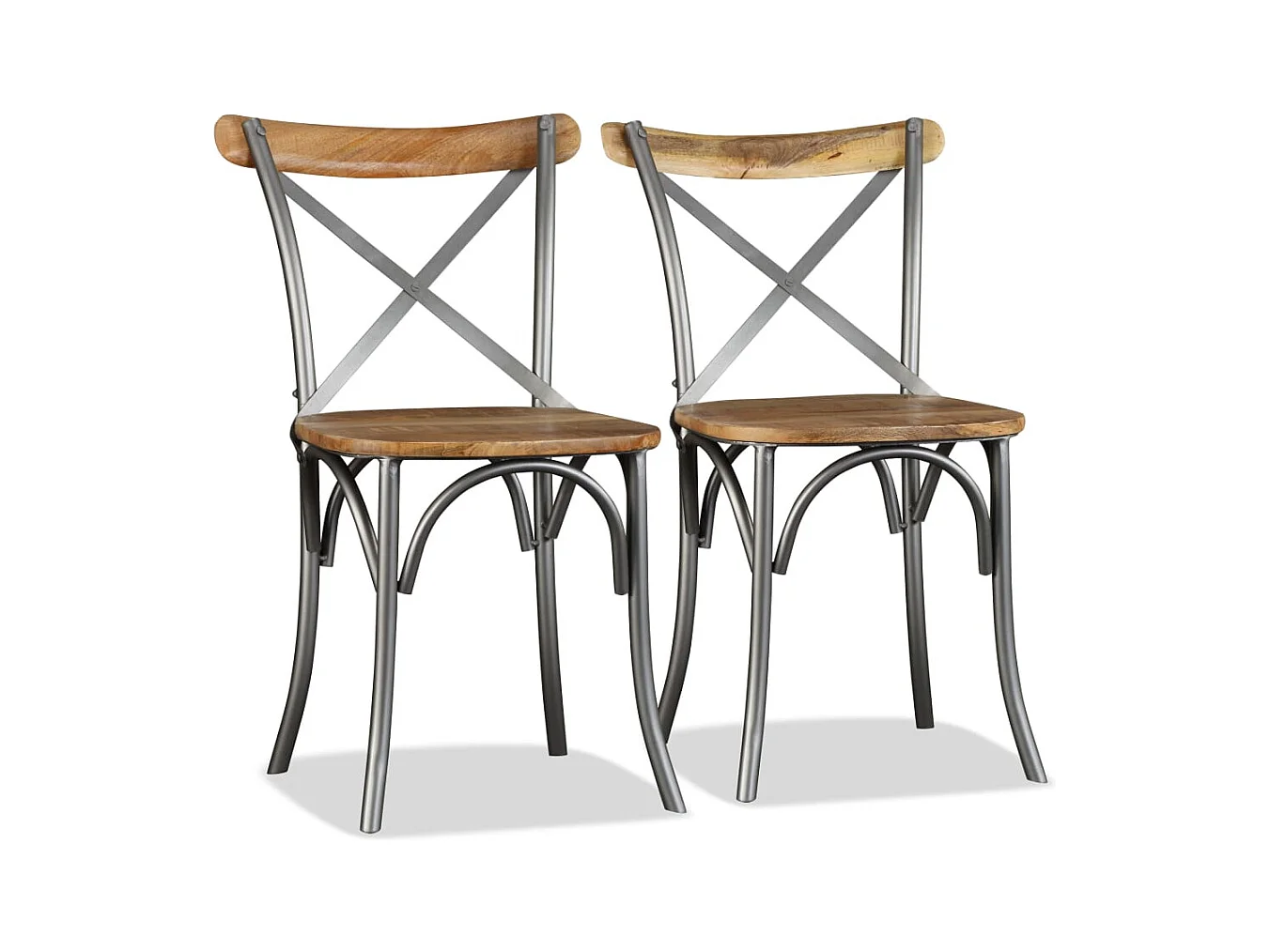 Chaises à manger lot de 2 bois solide de manguier