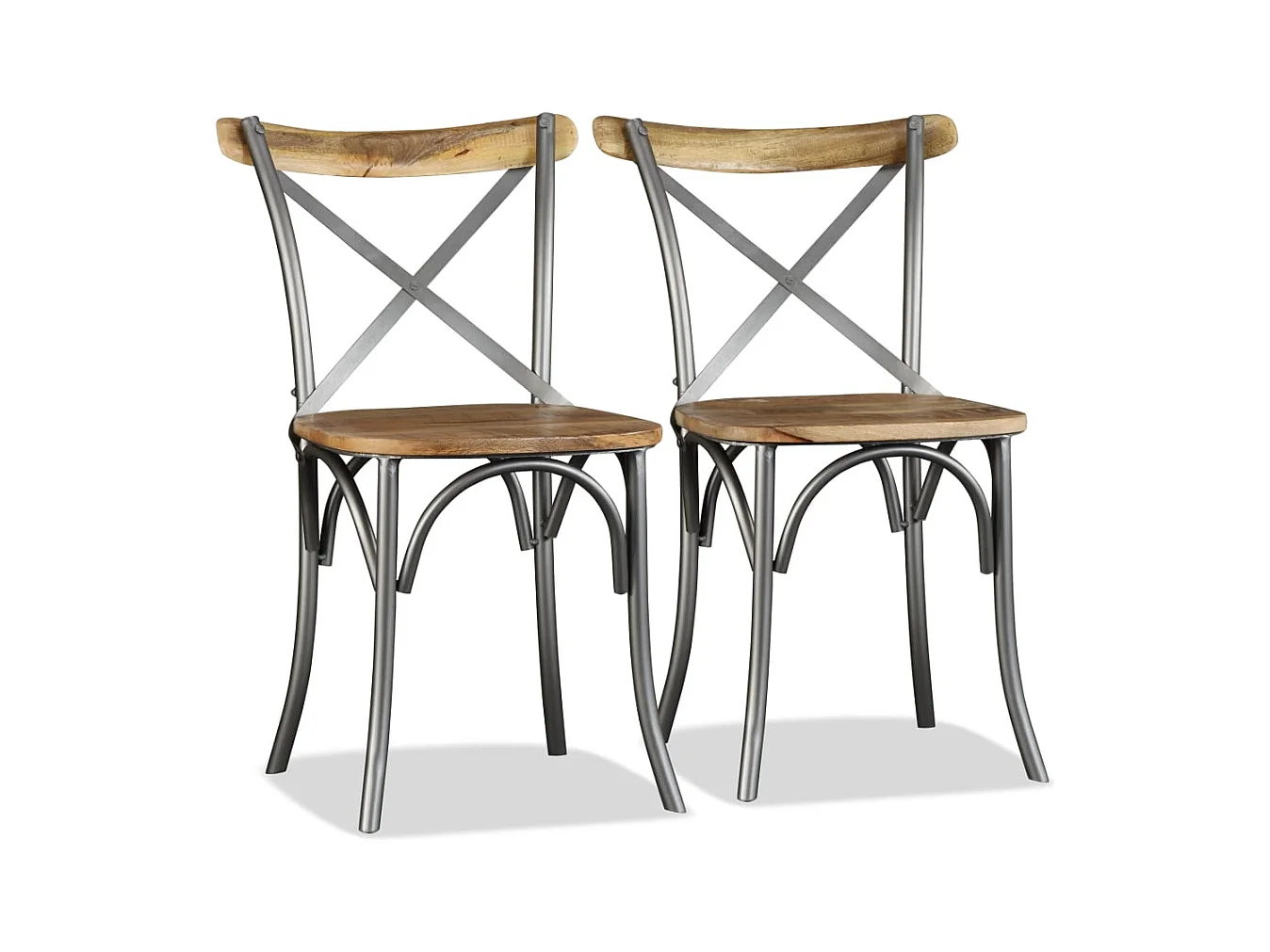 Chaises à manger lot de 2 bois solide de manguier