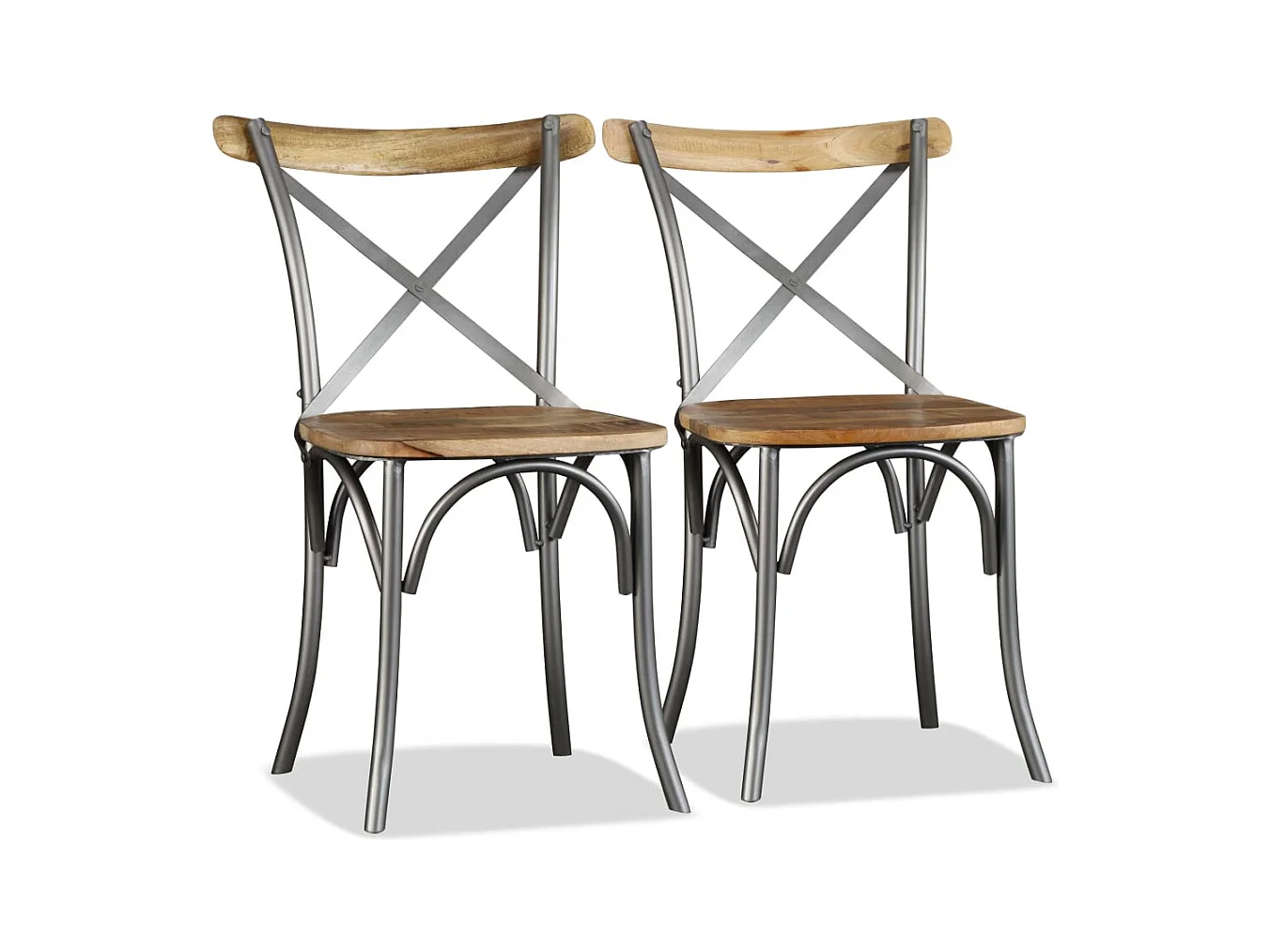 Chaises à manger lot de 2 bois solide de manguier