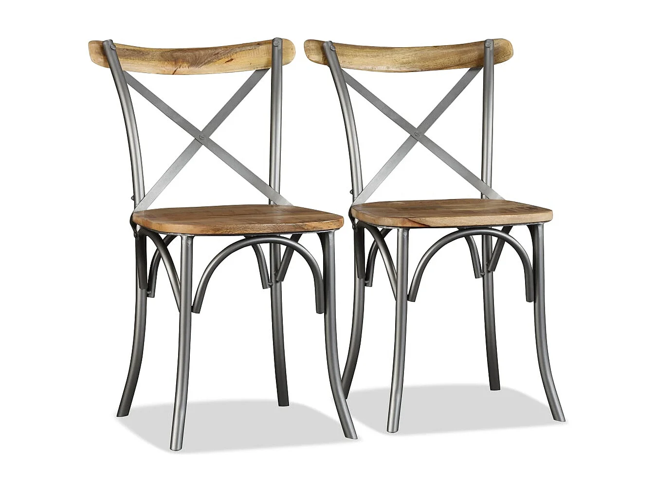 Chaises à manger lot de 2 bois solide de manguier