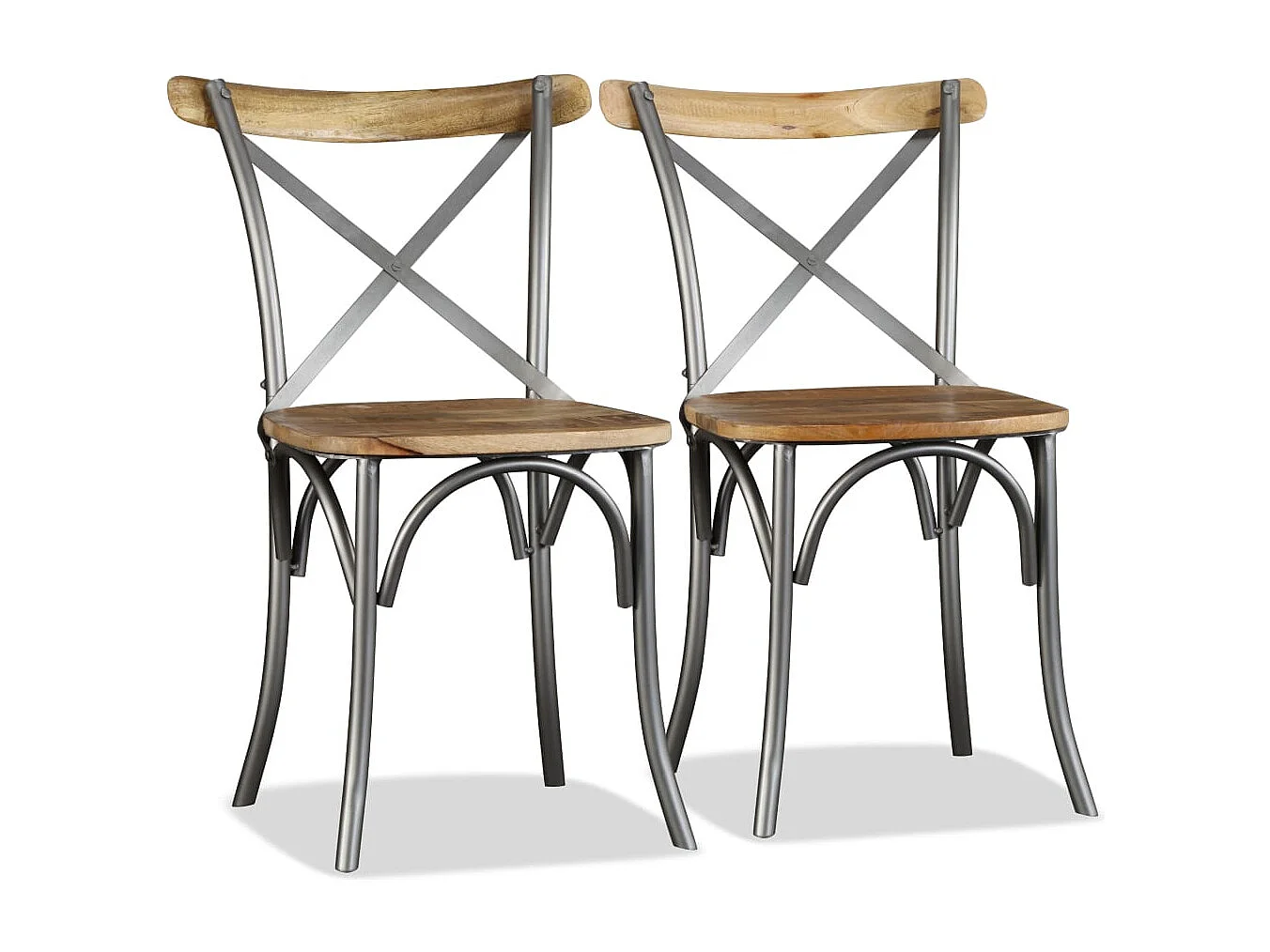 Chaises à manger lot de 2 bois solide de manguier