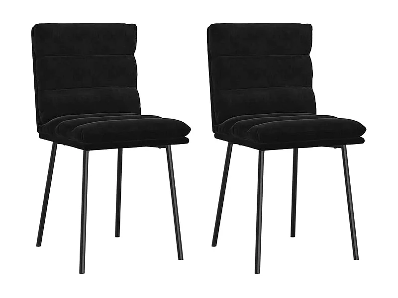 Eetkamerstoelen set van 2 Zwart Fluweel