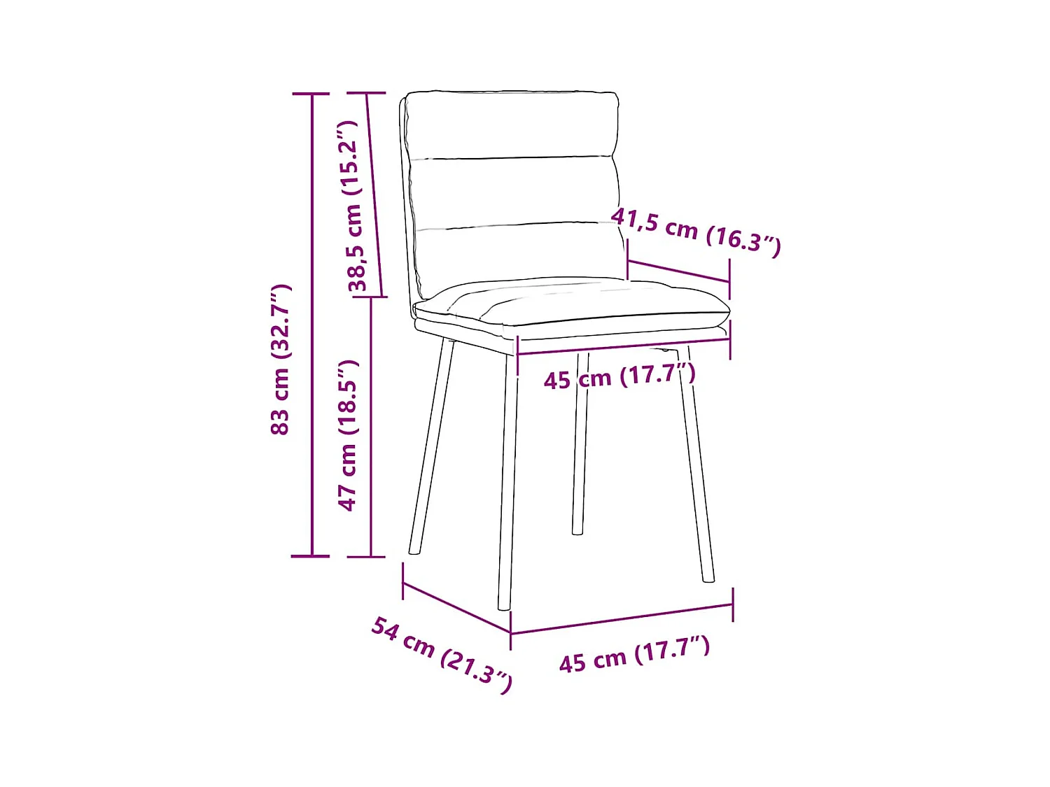 Juego de 2 sillas de comedor de terciopelo negro