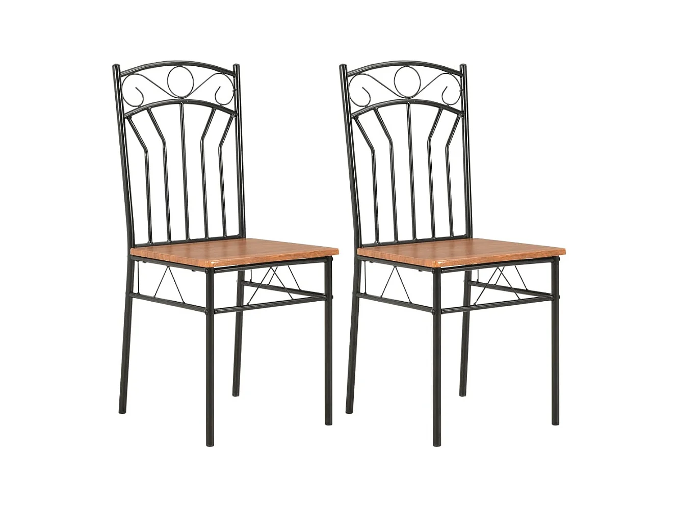 Chaises à manger lot de 2 marron MDF
