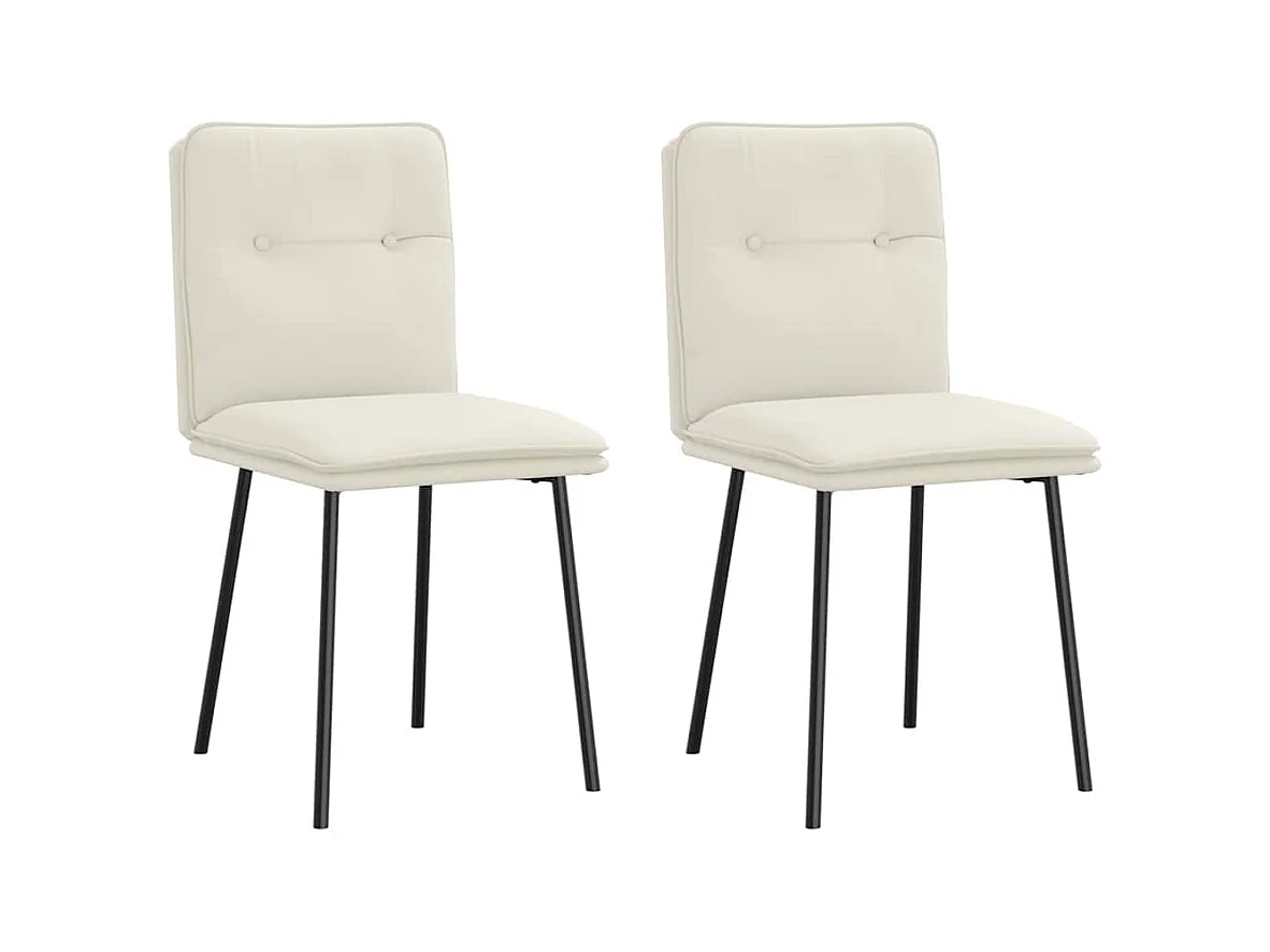 Chaises à manger lot de 2 Crème Velours