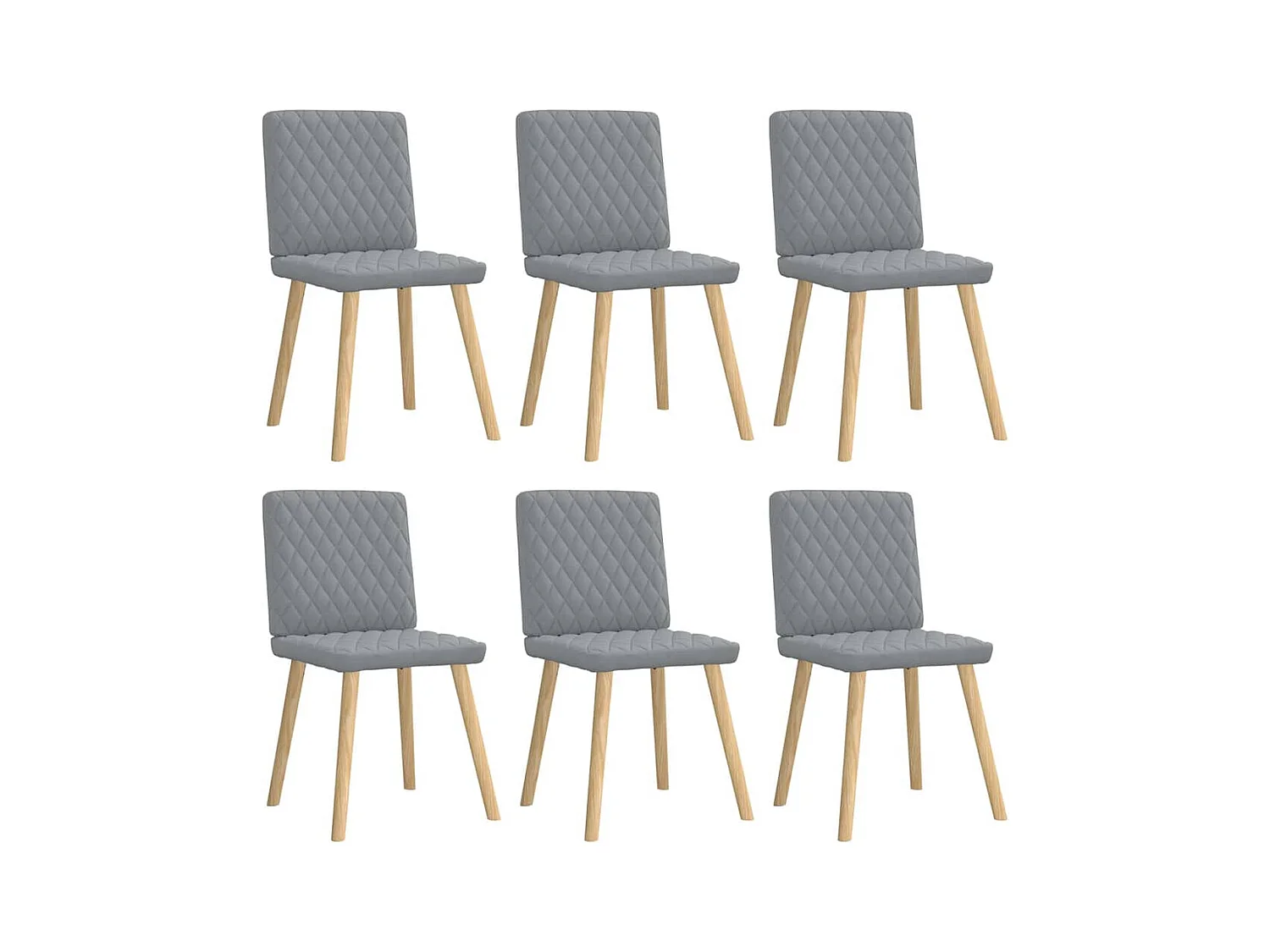Eetkamerstoelen set van 6 lichtgrijze stof