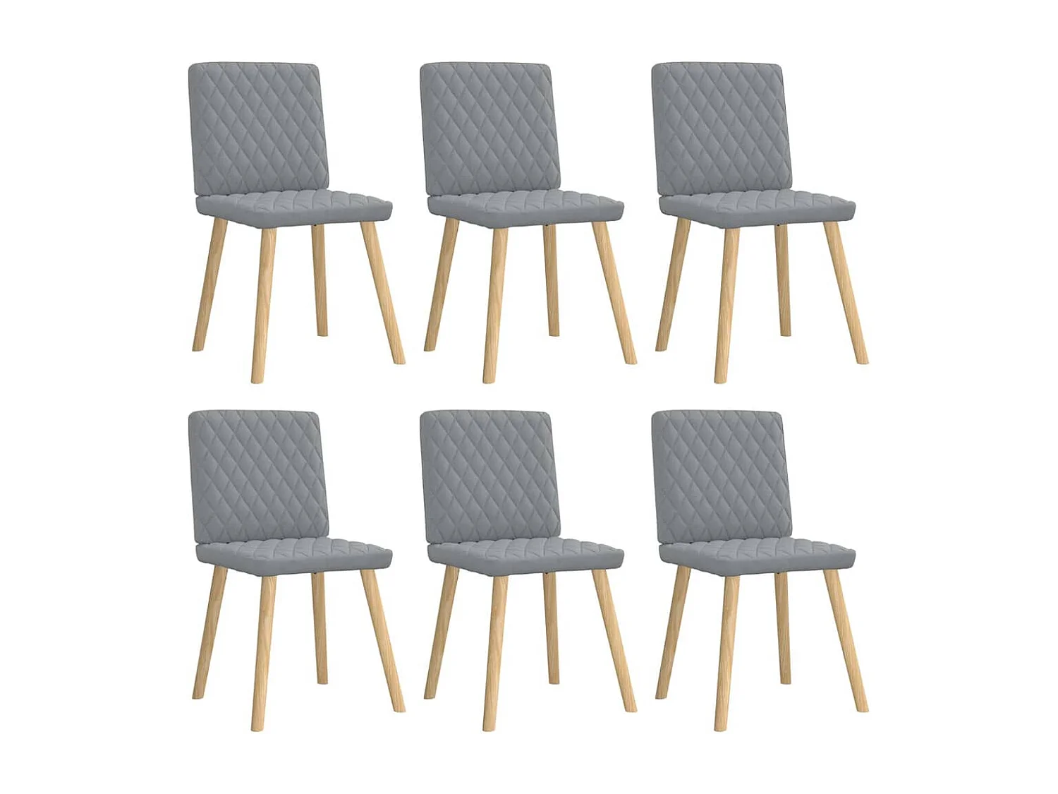 Chaises à manger lot de 6 gris clair tissu