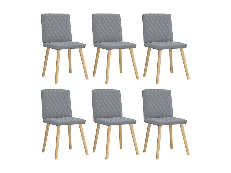 Chaises à manger lot de 6 gris clair tissu