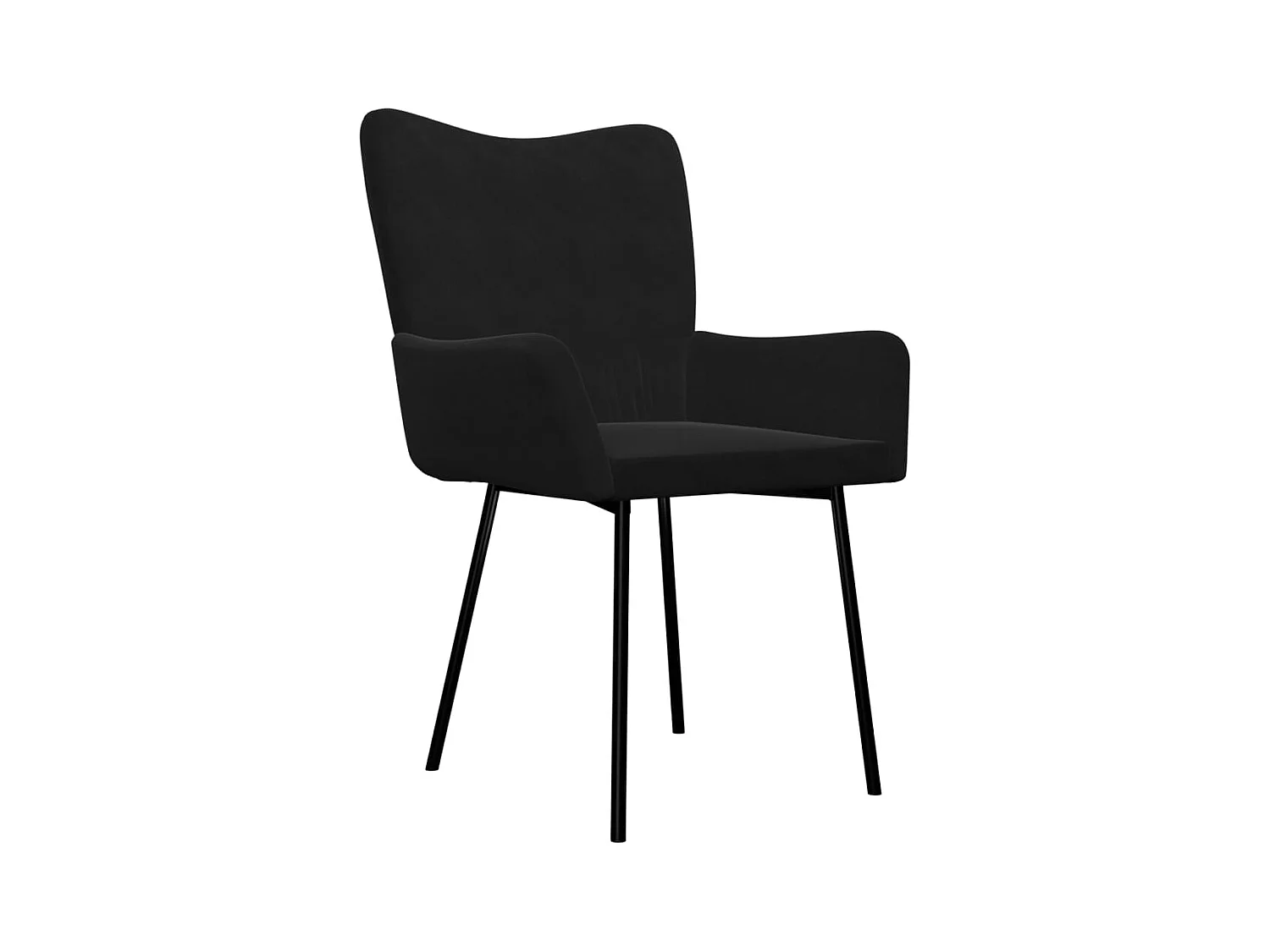 Chaises à manger lot de 2 Noir Velours