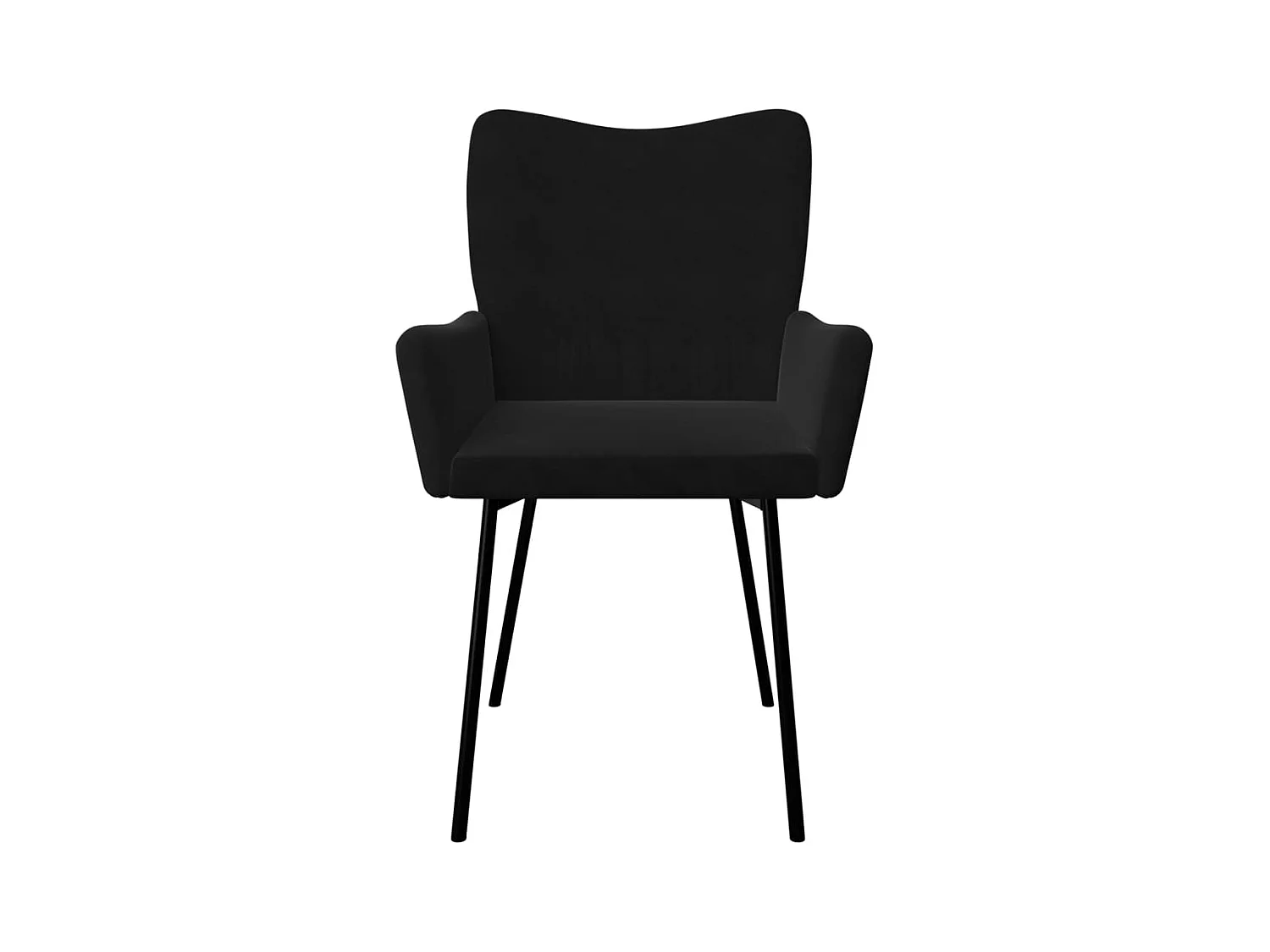 Chaises à manger lot de 2 Noir Velours