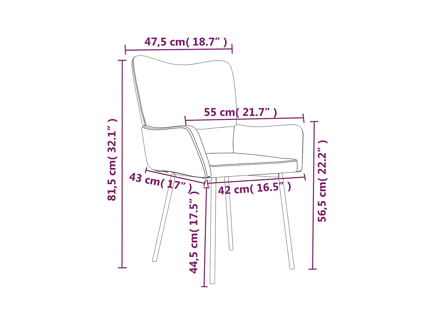 Chaises à manger lot de 2 Noir Velours