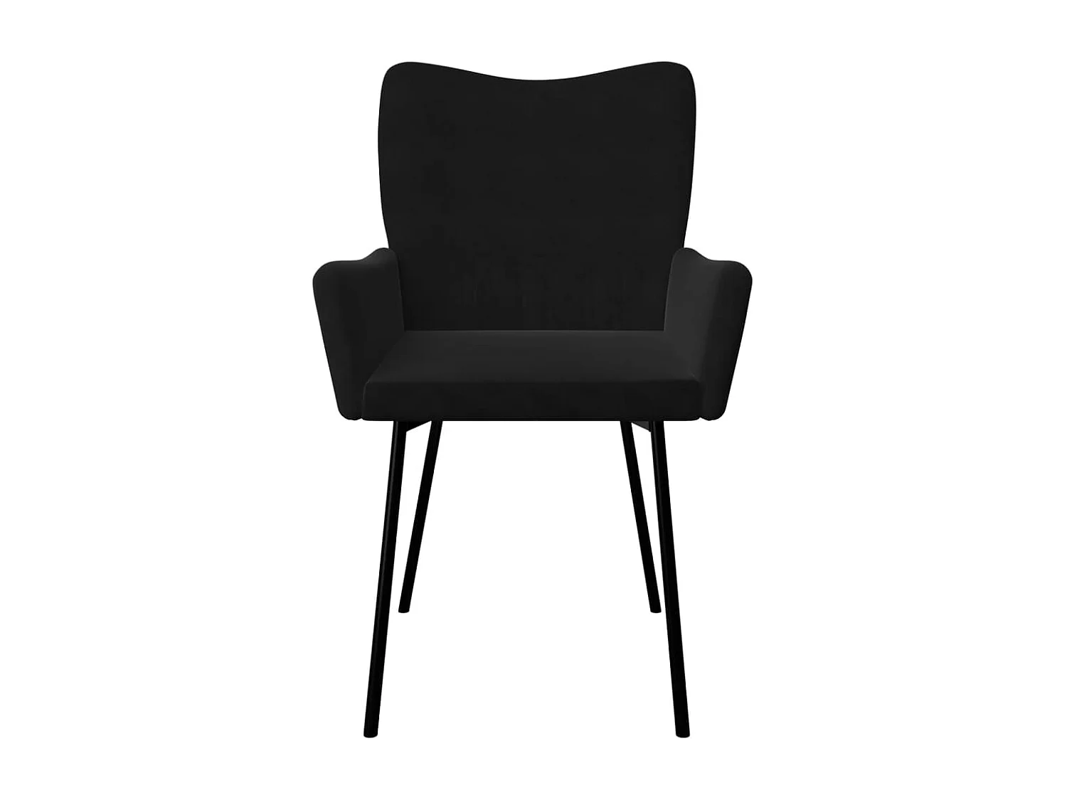 Chaises à manger lot de 2 Noir Velours