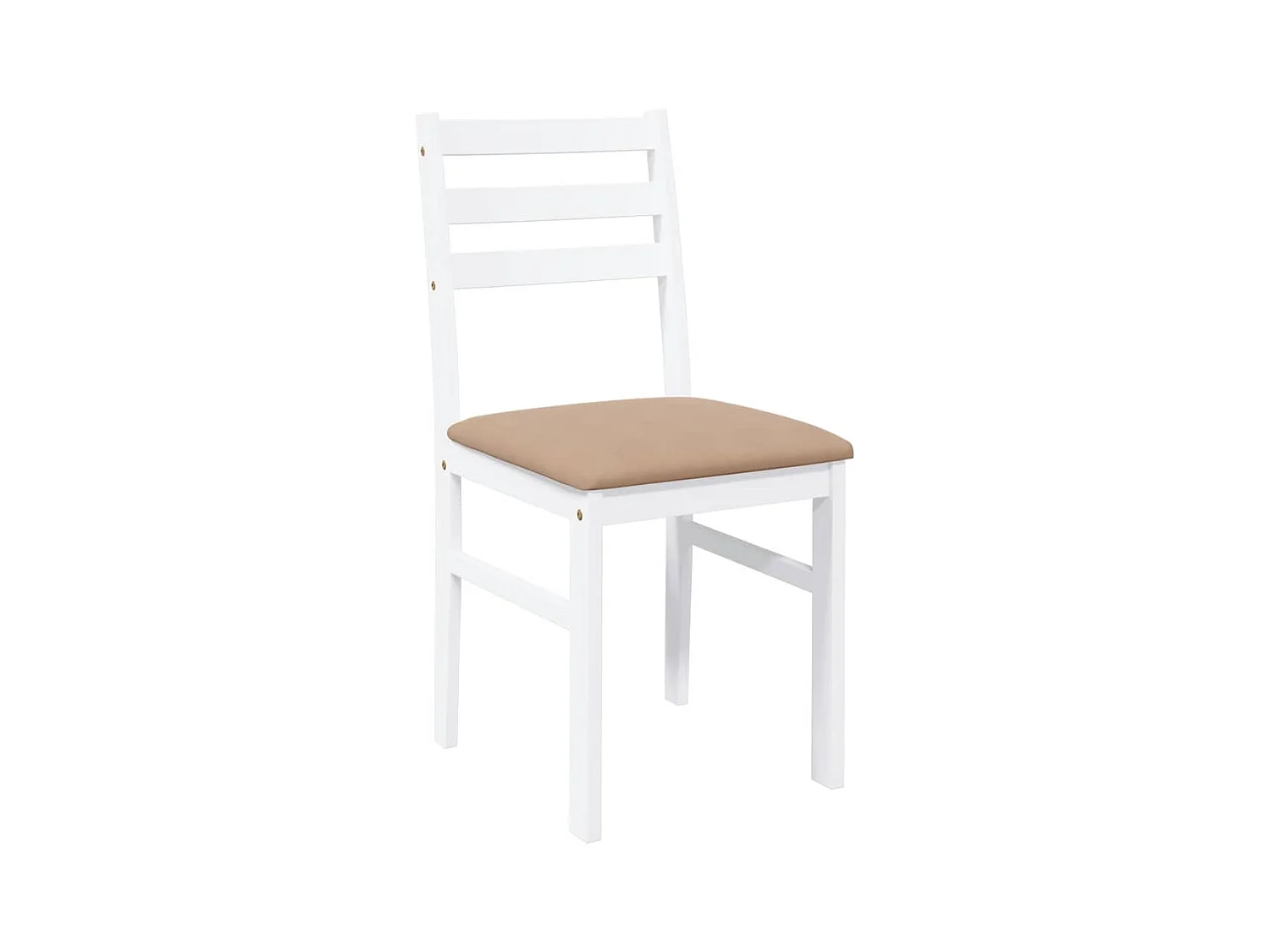 Chaises à manger coussins 2 pcs blanc bois massif caoutchouc