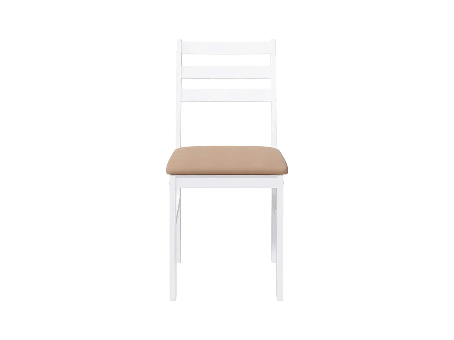Chaises à manger coussins 2 pcs blanc bois massif caoutchouc