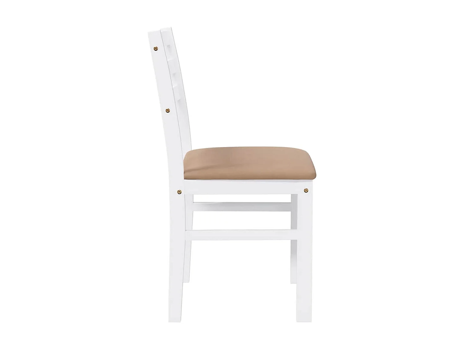 Chaises à manger coussins 2 pcs blanc bois massif caoutchouc