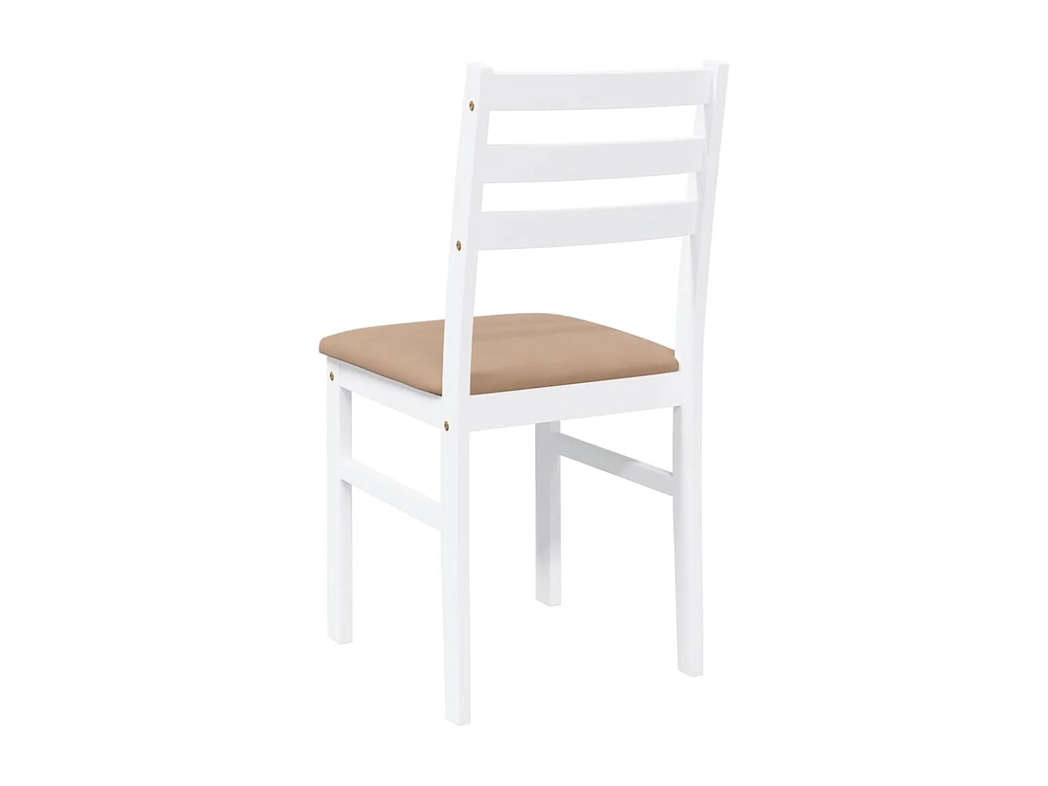 Chaises à manger coussins 2 pcs blanc bois massif caoutchouc