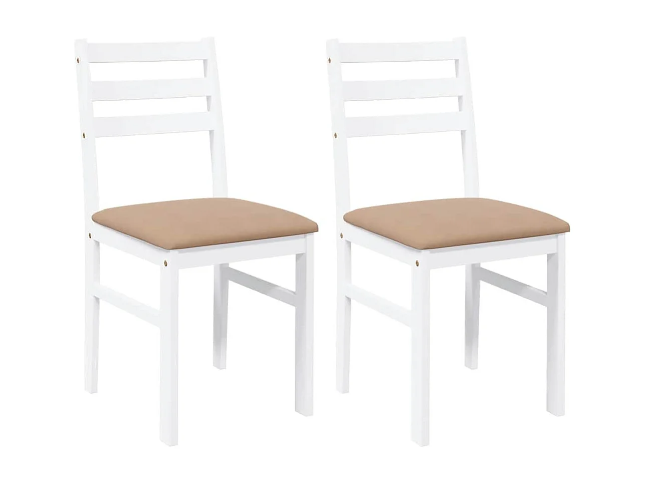 Cojines para sillas de comedor, 2 unidades, madera maciza blanca, caucho
