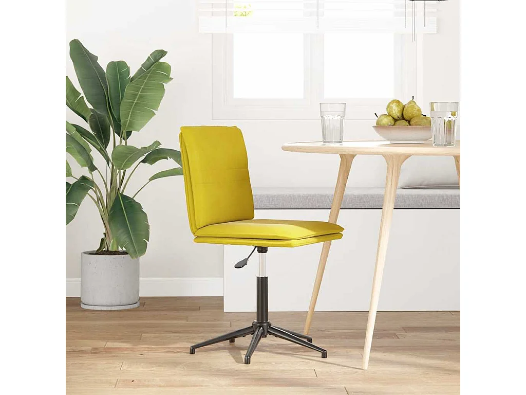 Sedia da pranzo in velluto giallo