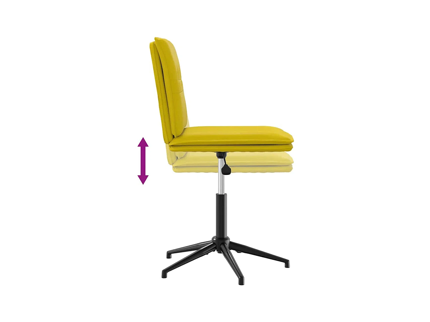 Gele fluwelen eetkamerstoel