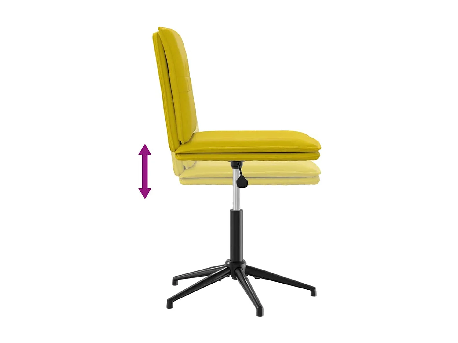 Silla de comedor de terciopelo amarillo