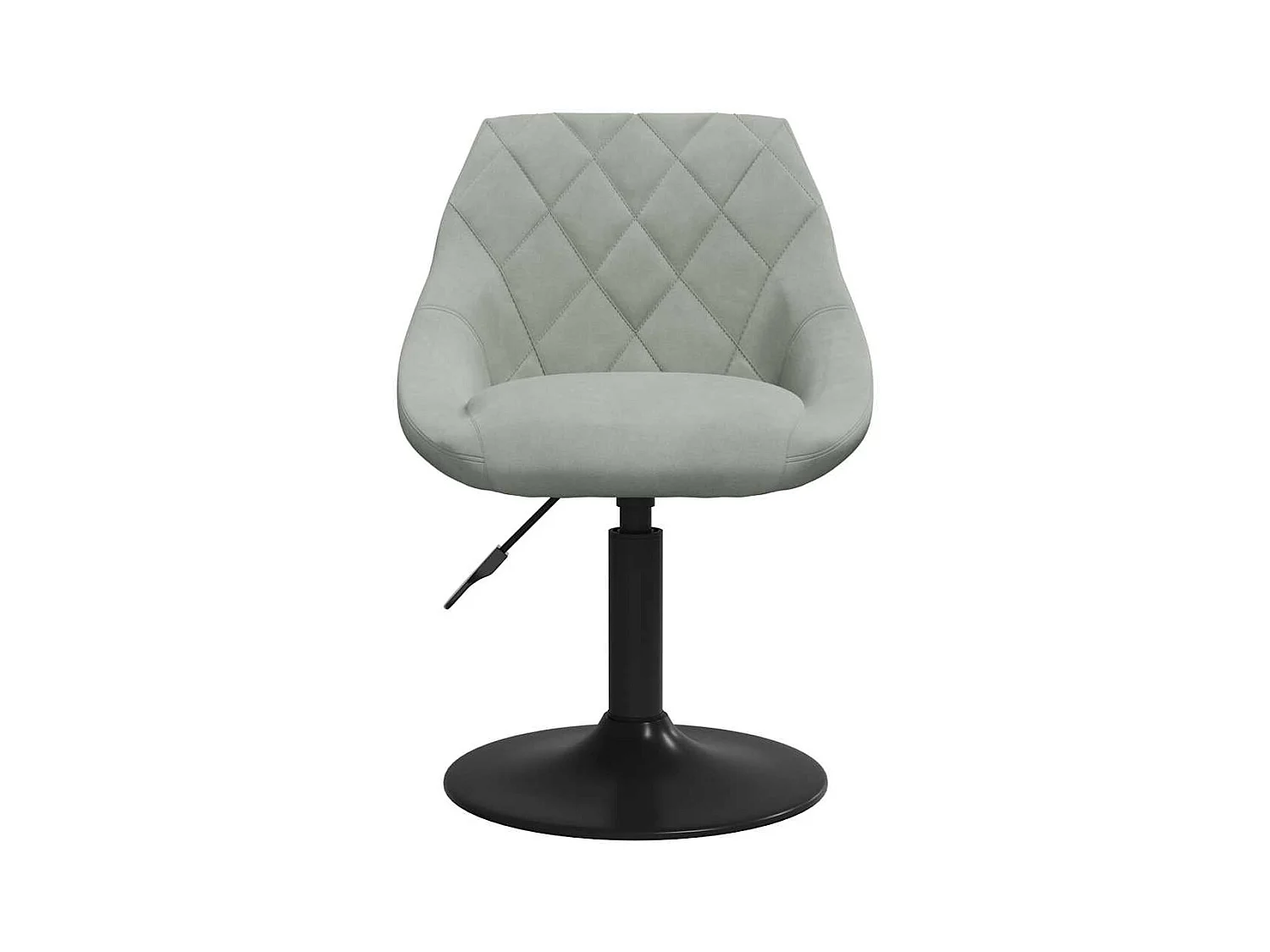 Set di 4 sedie girevoli da pranzo in velluto grigio chiaro