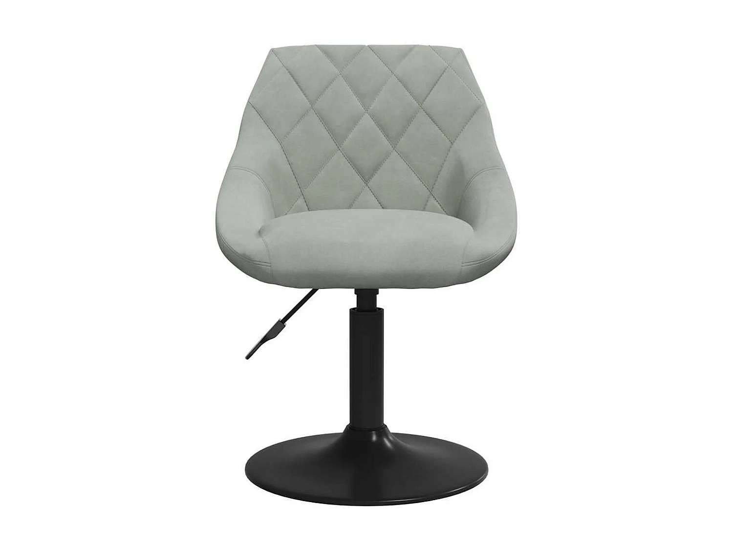 Set di 4 sedie girevoli da pranzo in velluto grigio chiaro