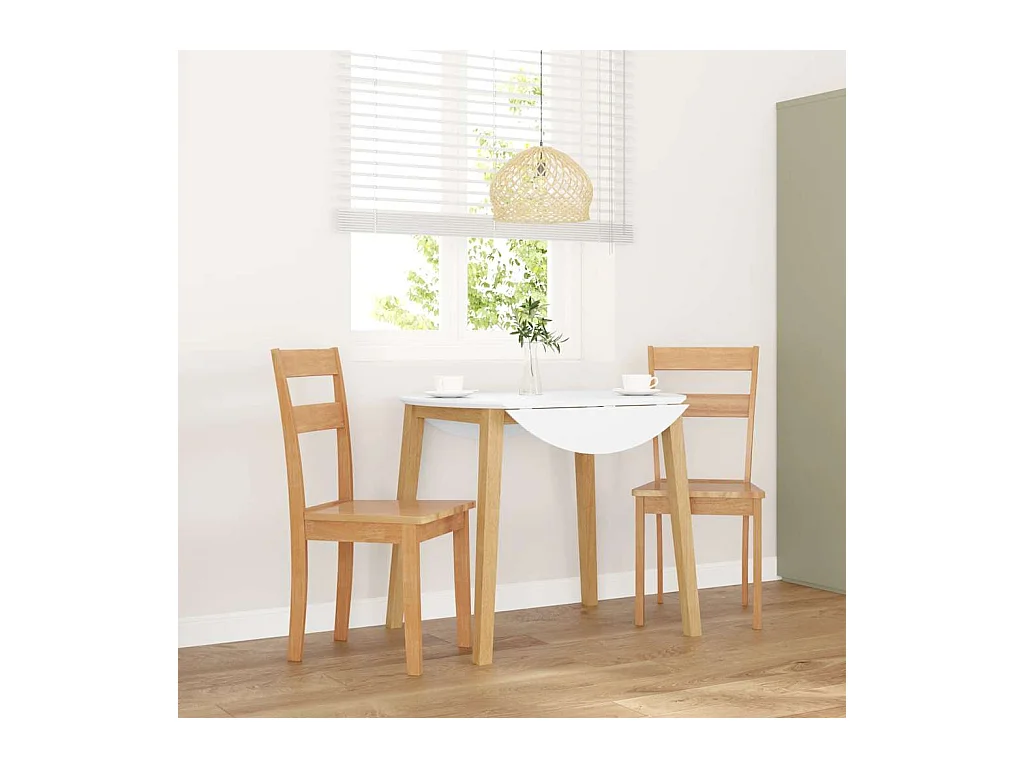 Chaises à manger 2 pcs bois massif naturel caoutchouc