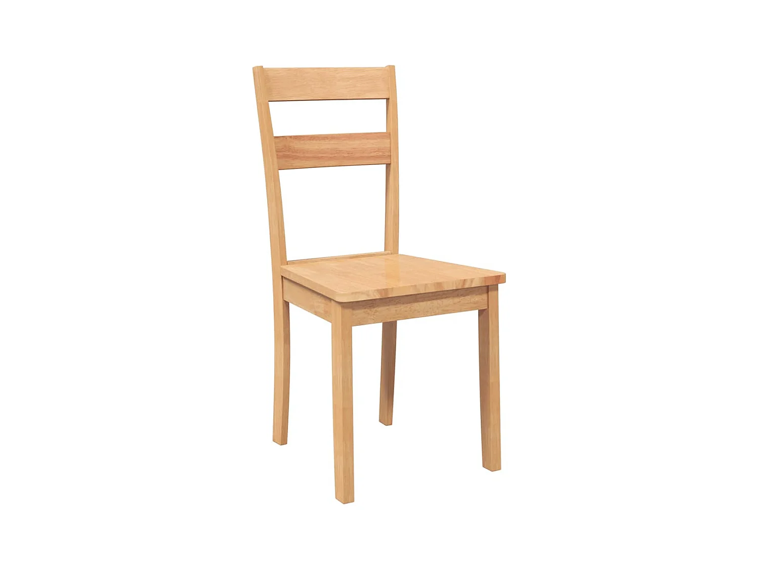 Chaises à manger 2 pcs bois massif naturel caoutchouc