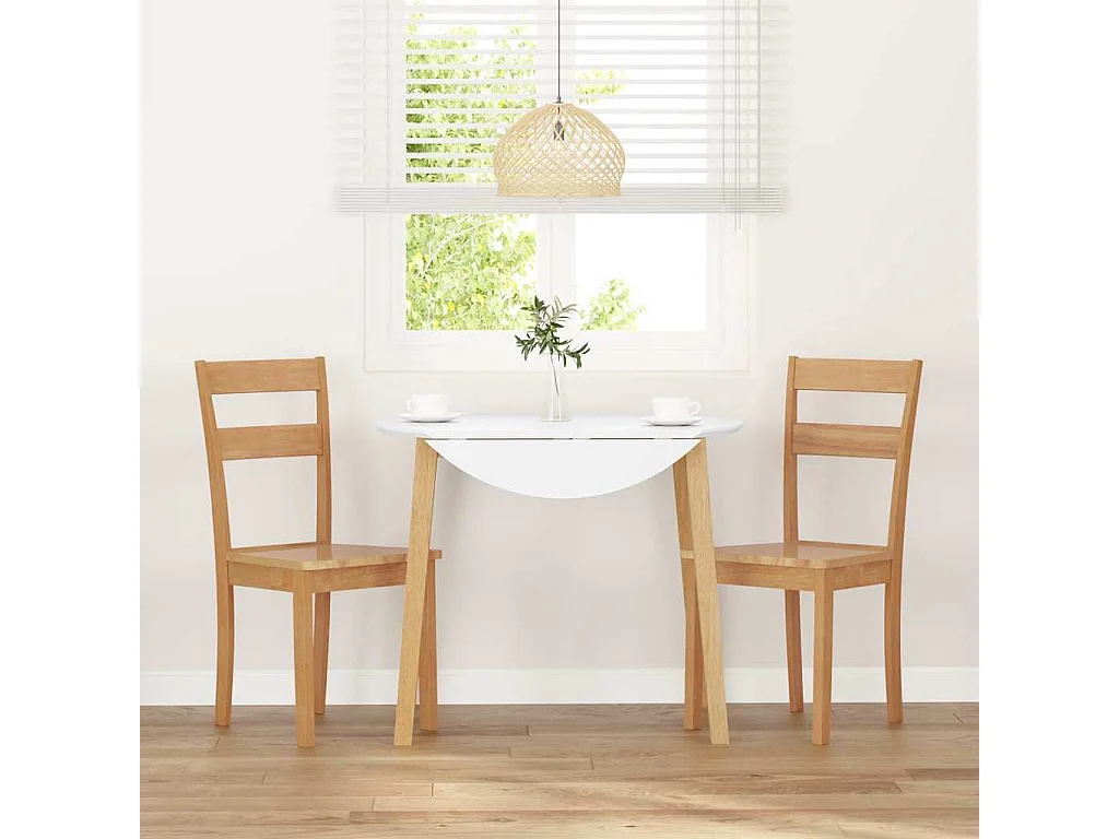 Chaises à manger 2 pcs bois massif naturel caoutchouc