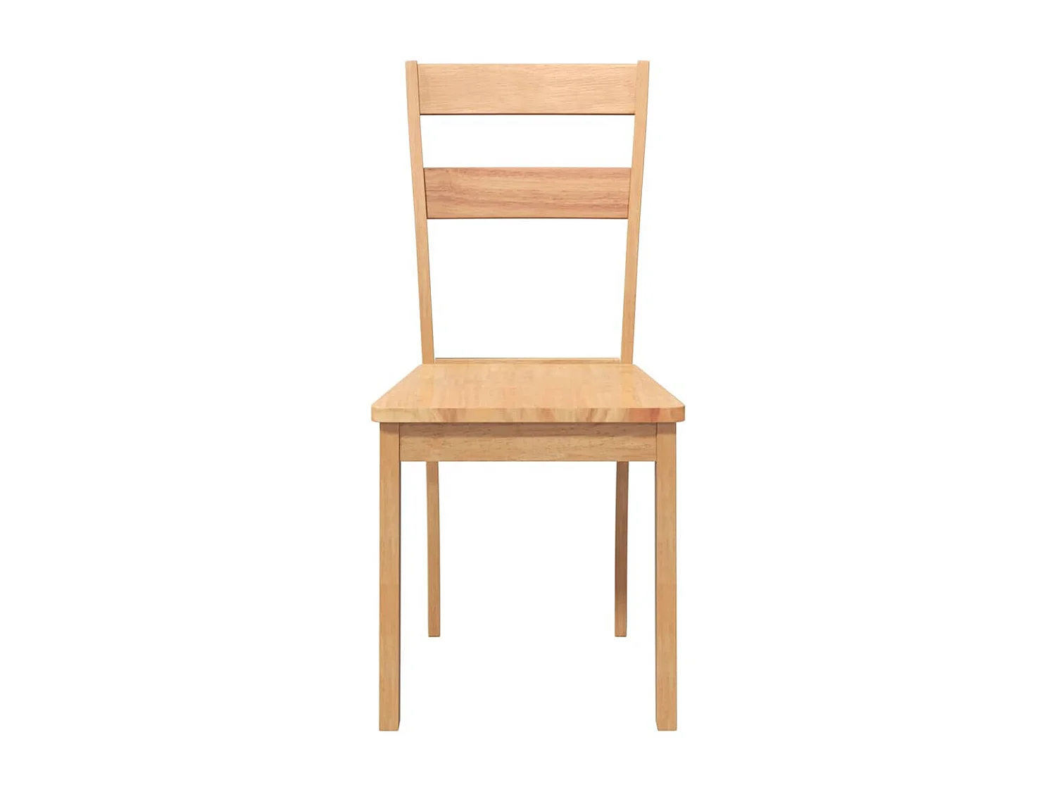 Chaises à manger 2 pcs bois massif naturel caoutchouc