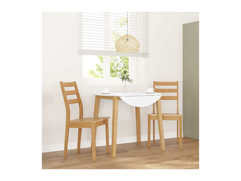 Chaises à manger 2 pcs bois massif naturel caoutchouc