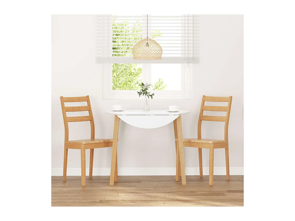 Chaises à manger 2 pcs bois massif naturel caoutchouc