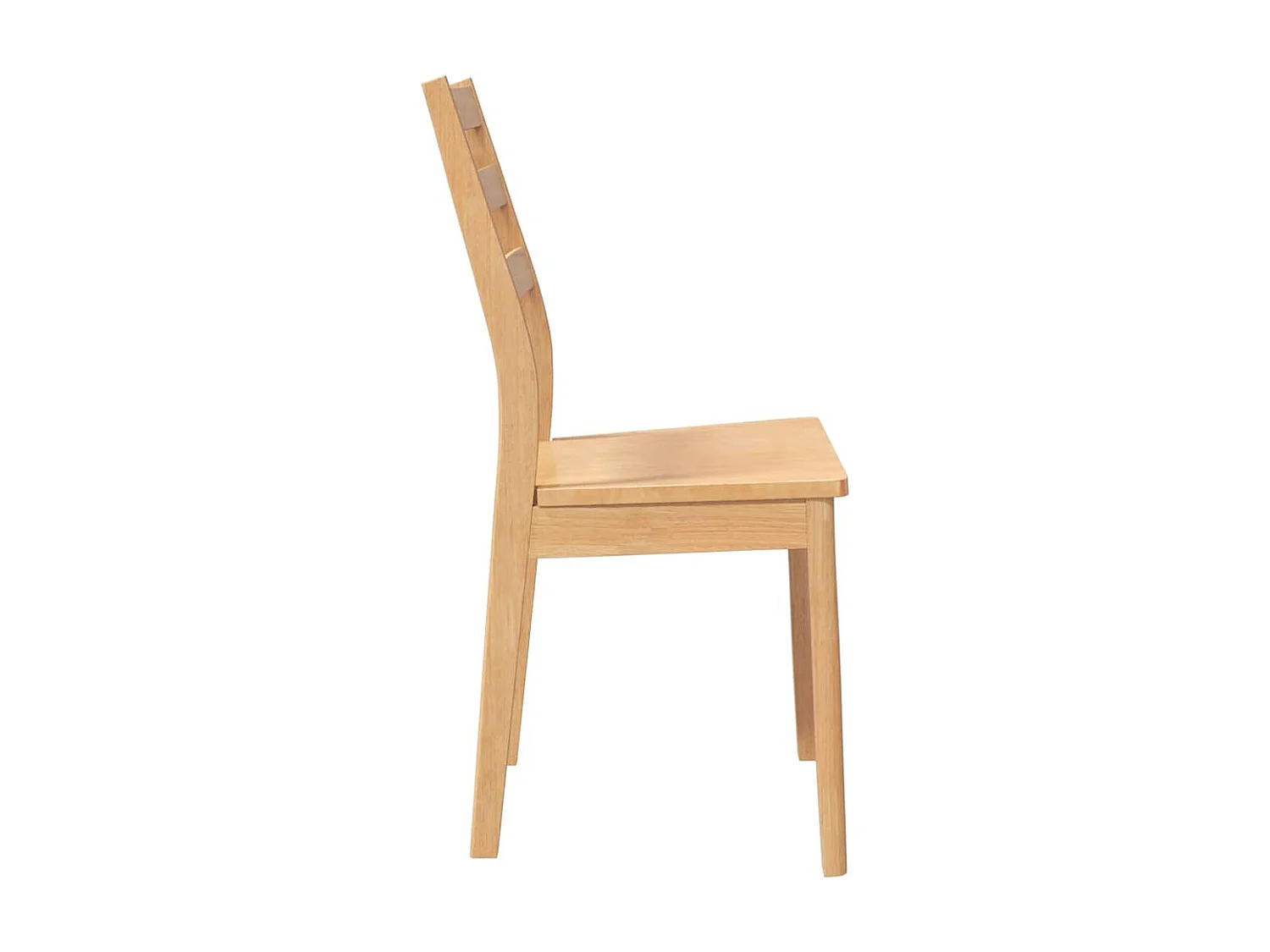 Chaises à manger 2 pcs bois massif naturel caoutchouc