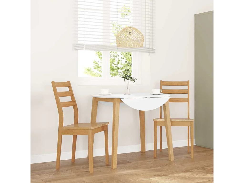 Chaises à manger 2 pcs bois massif naturel caoutchouc