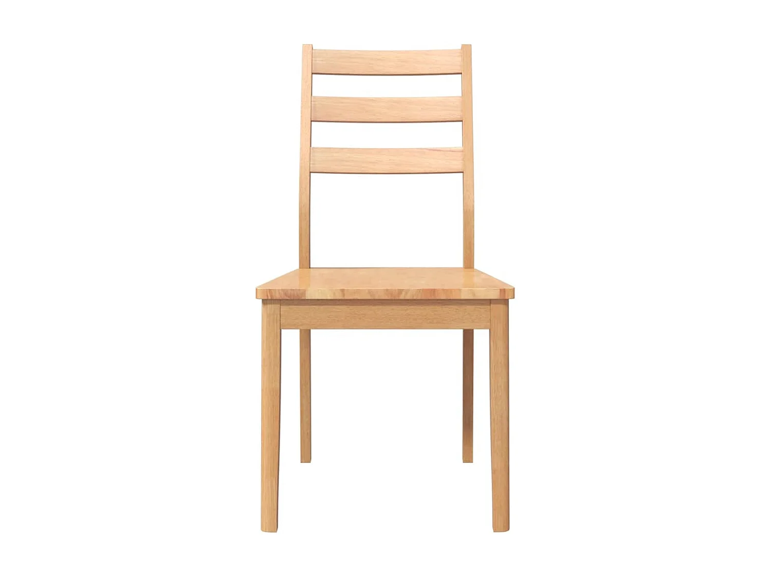 Chaises à manger 2 pcs bois massif naturel caoutchouc