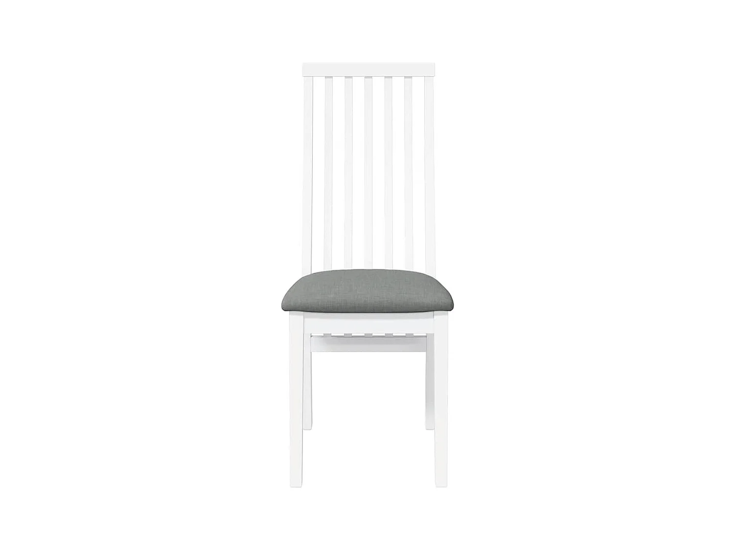 Chaises à manger coussins 2 pcs blanc bois massif caoutchouc