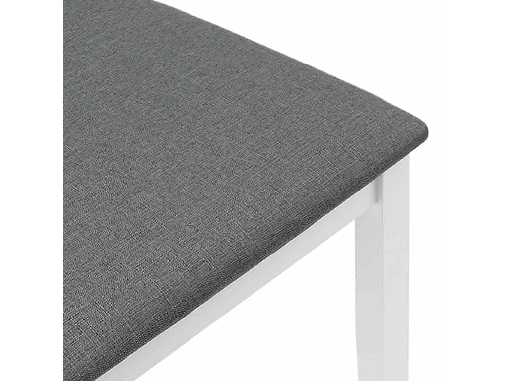 Chaises à manger coussins 2 pcs blanc bois massif caoutchouc