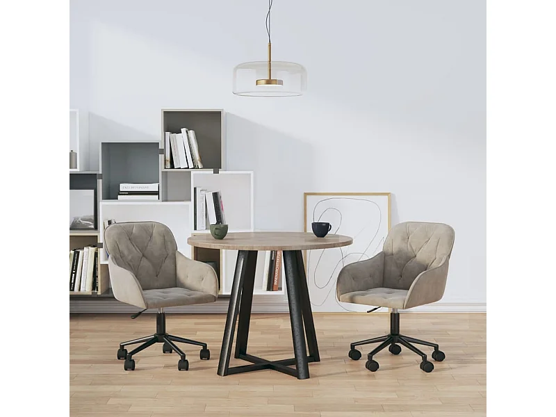 Draaibare eetkamerstoelen set van 2 lichtgrijs fluweel