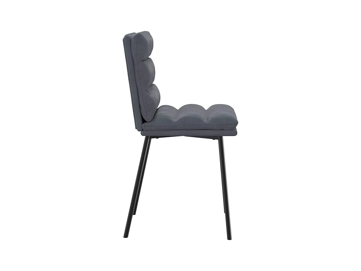 Eetkamerstoelen set van 4 Donkergrijs Fluweel