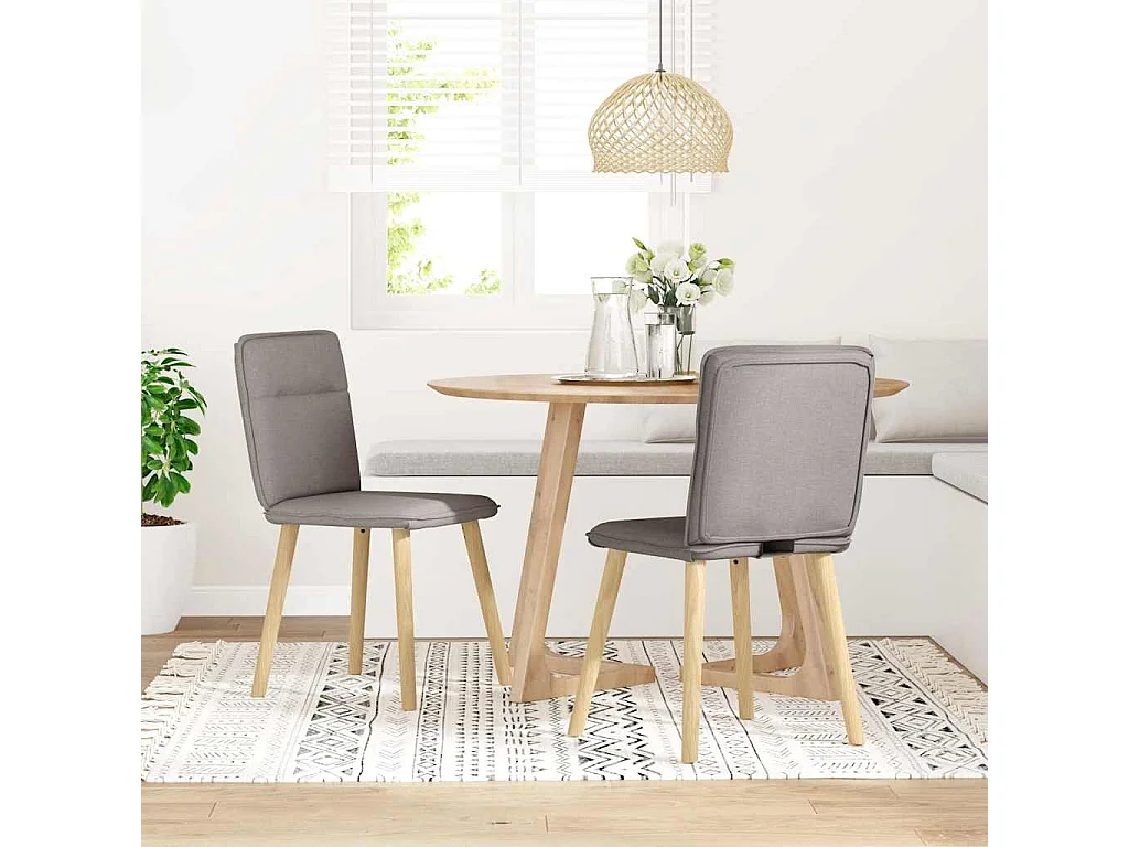 Chaises à manger lot de 2 taupe tissu