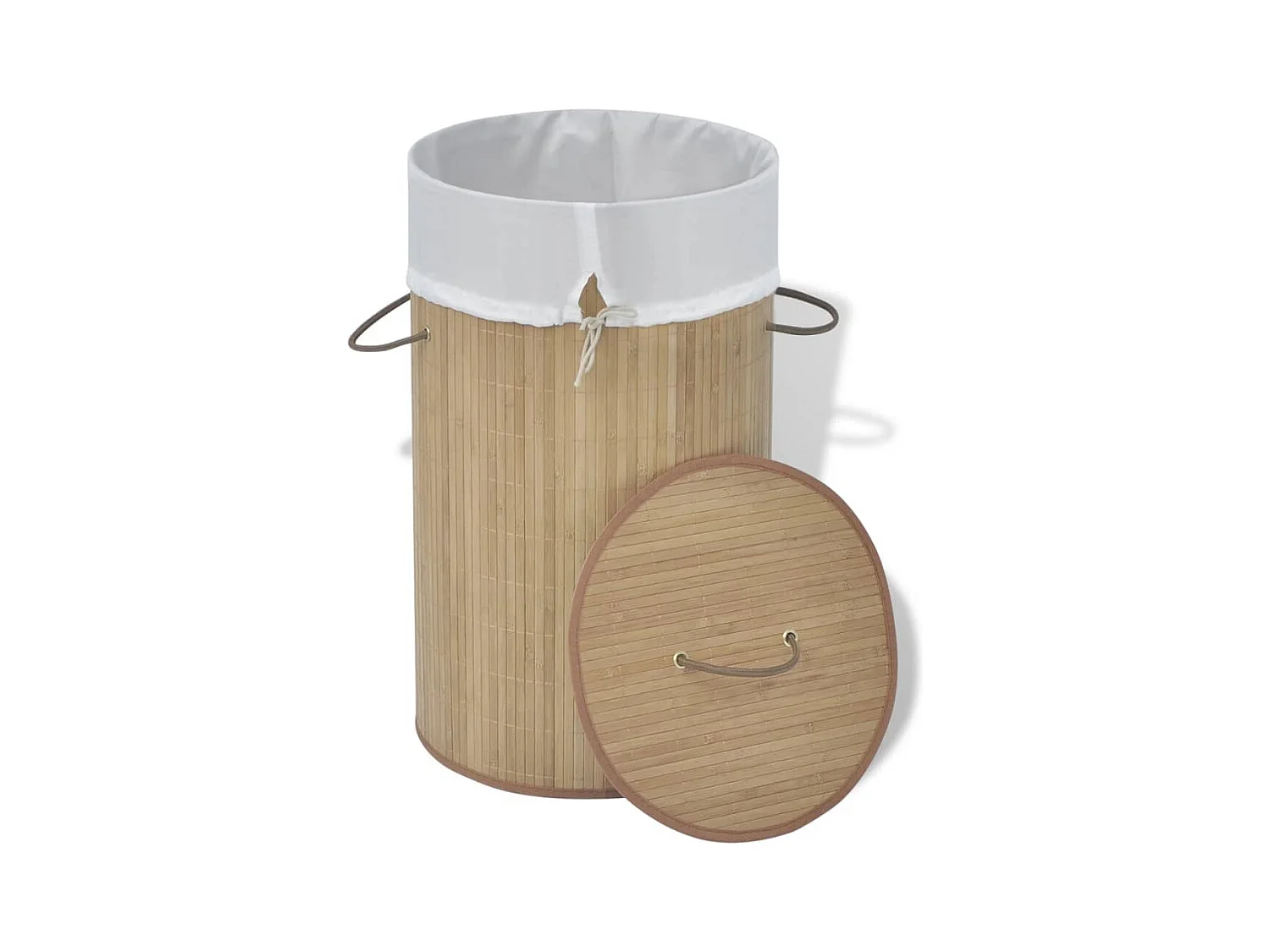 Panier à linge rond Bambou naturel
