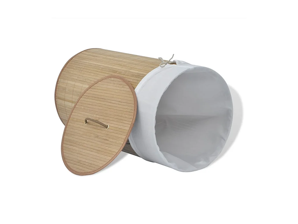 Panier à linge rond Bambou naturel